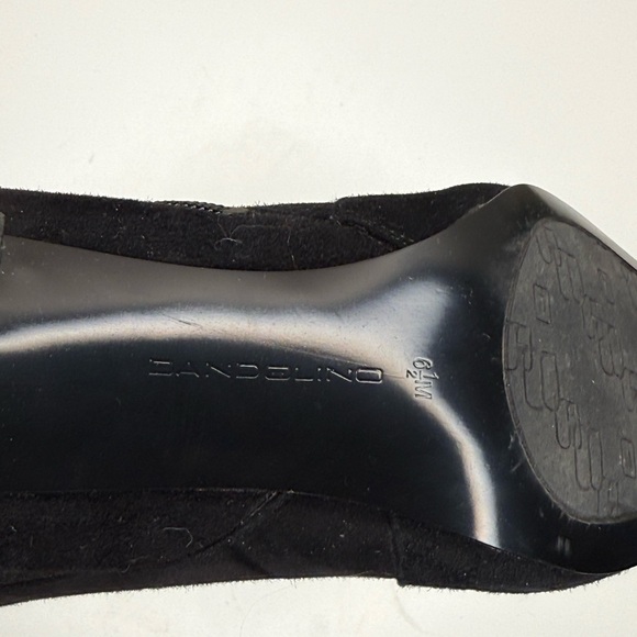 Bandolino Black Suede Knee High Boots Pointed Toe Kitten Heel Size 6.5 Classic - Picture 7 of 11